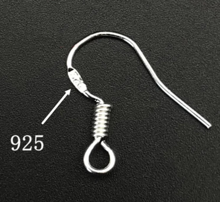 100pcs/lot Earrings Carven 925 Silver color Copper Ear Wires Earrings Hook for DIY Jewelry Earrings Making Supplies Accessor