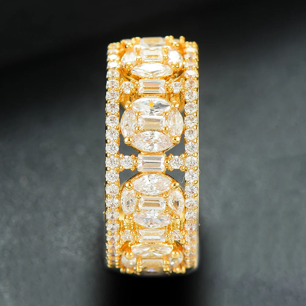 Luxury Stackable Cuff Bangles For Women Wedding Full AAA Cubic Zircon Crystal CZ Dubai Bridal Bracelets Party Jewelry 2022