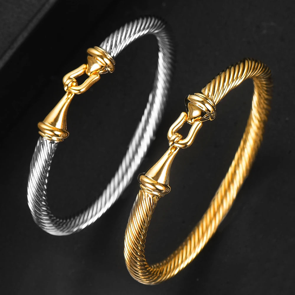 Trendy Luxury Stackable Bangle Cuff For Women Wedding Full Cubic Zircon Crystal CZ Dubai Bracelet Party Jewelry 2023