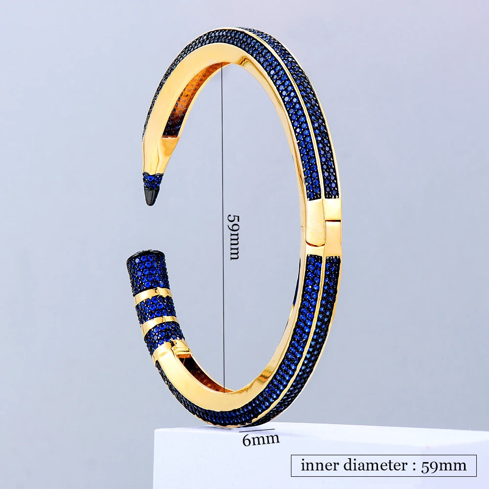 Trendy Pencil Designs Bangle Cuff For Women Wedding Full Cubic Zircon Crystal CZ Dubai Silver Color Party Bracelet 2022