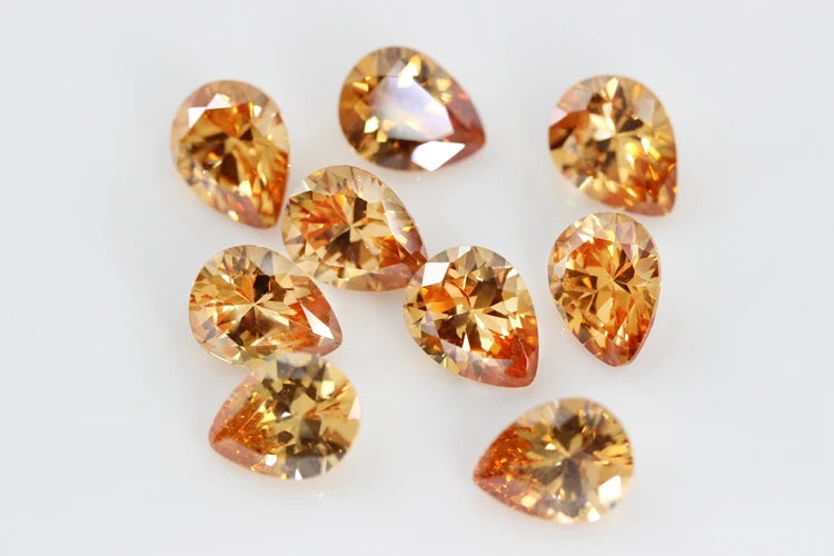 Cubic Zirconia Stone Multicolor Pear Shape Brilliant Cut Loose CZ Stones Synthetic Gems Beads For Jewelry 2x3~13x18mm AAAAA