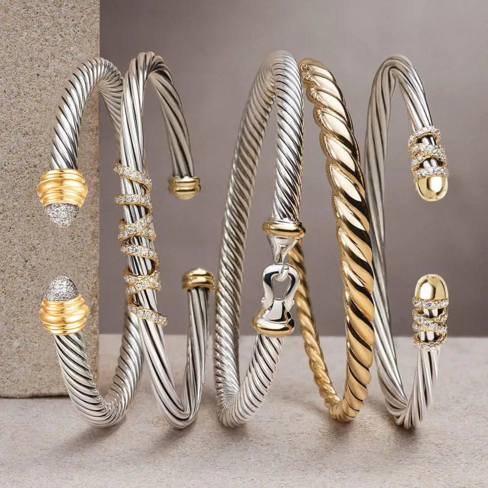 Trendy Luxury Stackable Bangle Cuff For Women Wedding Full Cubic Zircon Crystal CZ Dubai Bracelet Party Jewelry 2023