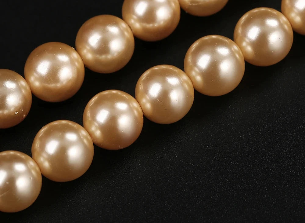 Champagne Heat Treated Australian South Sea Pearl Powder Round Loose Beads 4 6 8 10 12 MM Size For Jewelry Making DIY Bracelet