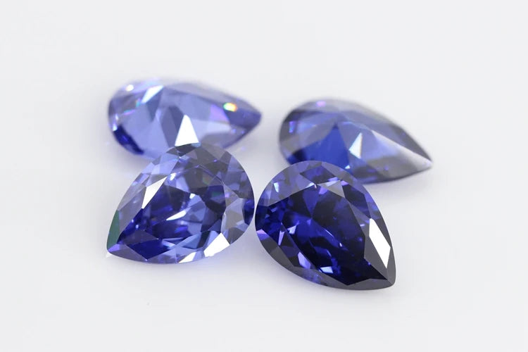 Cubic Zirconia Stone Multicolor Pear Shape Brilliant Cut Loose CZ Stones Synthetic Gems Beads For Jewelry 2x3~13x18mm AAAAA