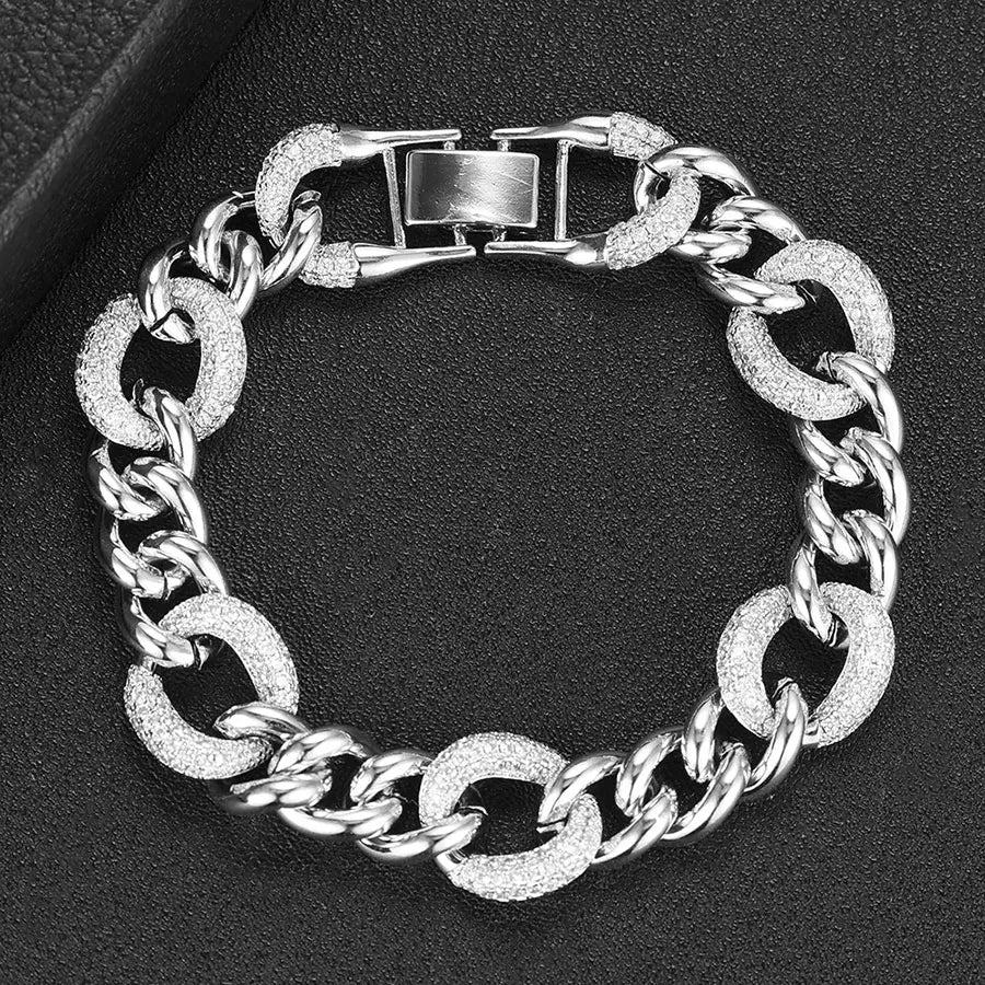 Luxury Chunky Link Bracelet For Women Wedding Full Cubic Zircon Crystal CZ Dubai Bracelet Party Jewelry 2020
