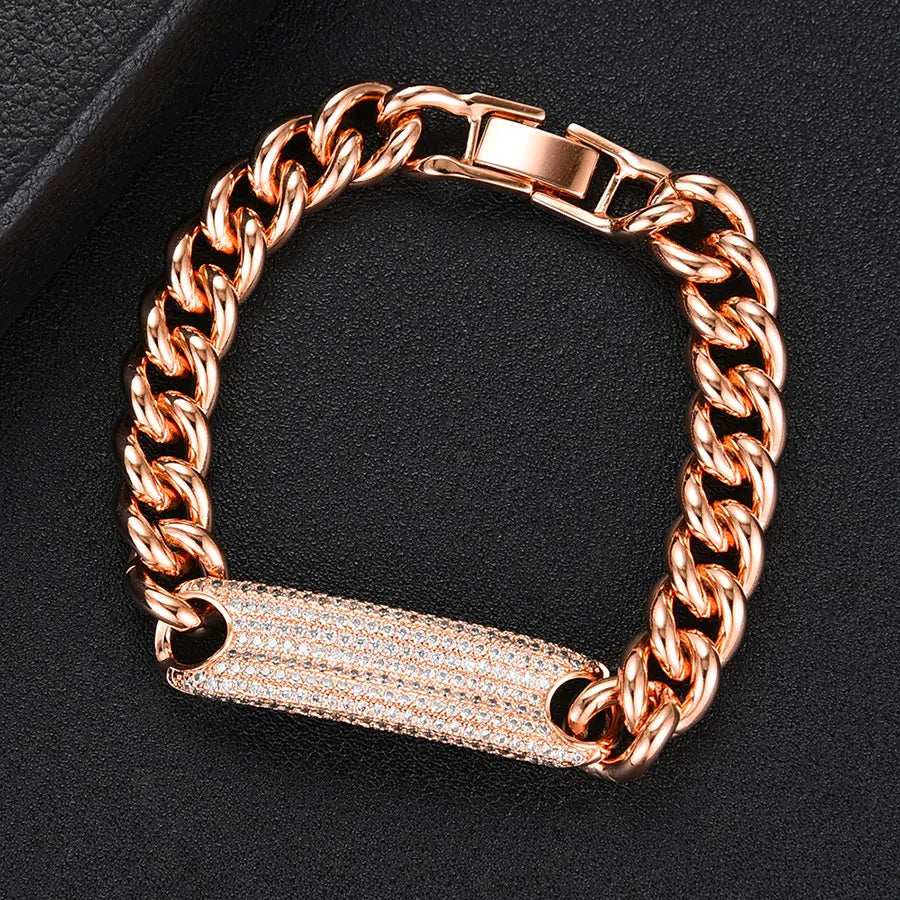 Luxury Chunky Link Bracelet For Women Wedding Full Cubic Zircon Crystal CZ Dubai Bracelet Party Jewelry 2020