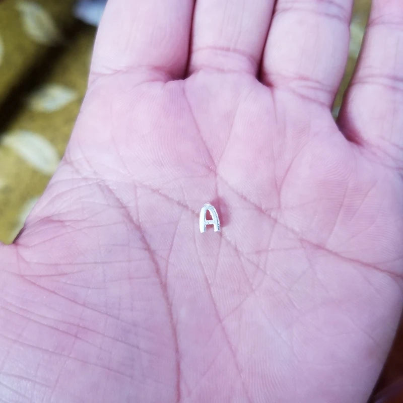 925 Sterling Silver Letter Beads Silver Charms A-Z DIY Loose Beads Initial Alphabe Letter Beads Fit Women Bracelet Making