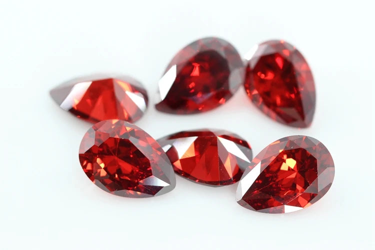 Cubic Zirconia Stone Multicolor Pear Shape Brilliant Cut Loose CZ Stones Synthetic Gems Beads For Jewelry 2x3~13x18mm AAAAA