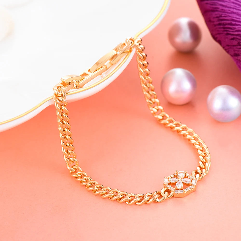 18CM Hiphop Miami cuban links Square Link Chain Bracelet Bangle For Women Cubic Zircon CZ Vintage Bohemian Fashion Jewelry