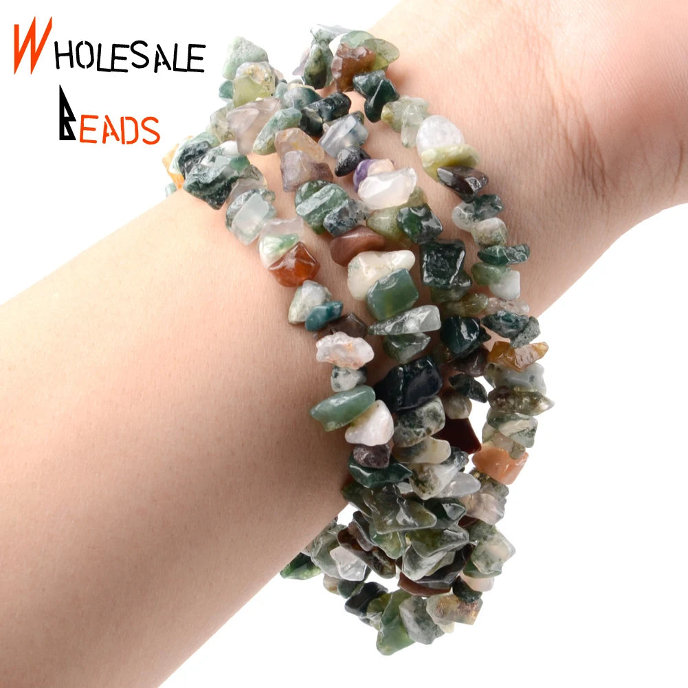 Irregular Natural Chip Beads 3mm-5mm-8mm Amethysts Lapis Lazuli Quartz Stone Beads for Jewelry Making DIY Bracelet Necklace 16"