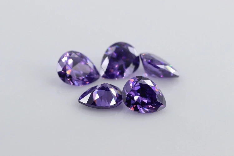 Cubic Zirconia Stone Multicolor Pear Shape Brilliant Cut Loose CZ Stones Synthetic Gems Beads For Jewelry 2x3~13x18mm AAAAA