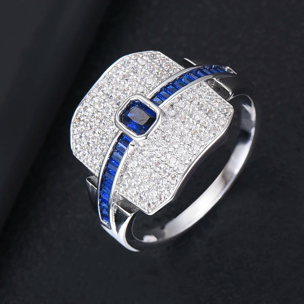 Luxury Stackable Choker Rings For Women Wedding Cubic Zircon Engagement Dubai American Bridal Finger Ring