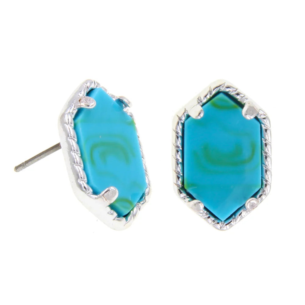 Iridescent Druzy Drusy Stud Earrings Stunning Chic Handmade Statement Mini Jewelry