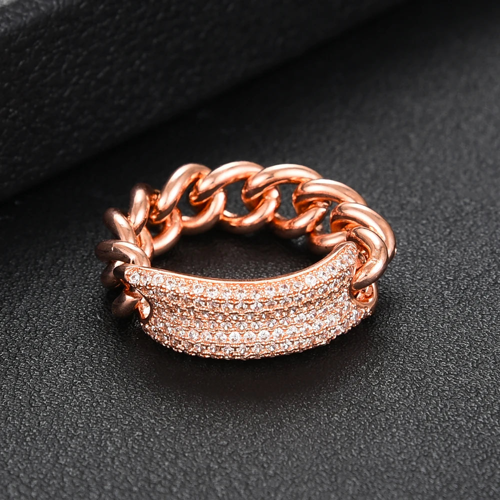 Trendy Punk Stacks Rings for Women Delicate Link Chain Rings Beads Charm Ring Bohemian Beach Jewelry 2019