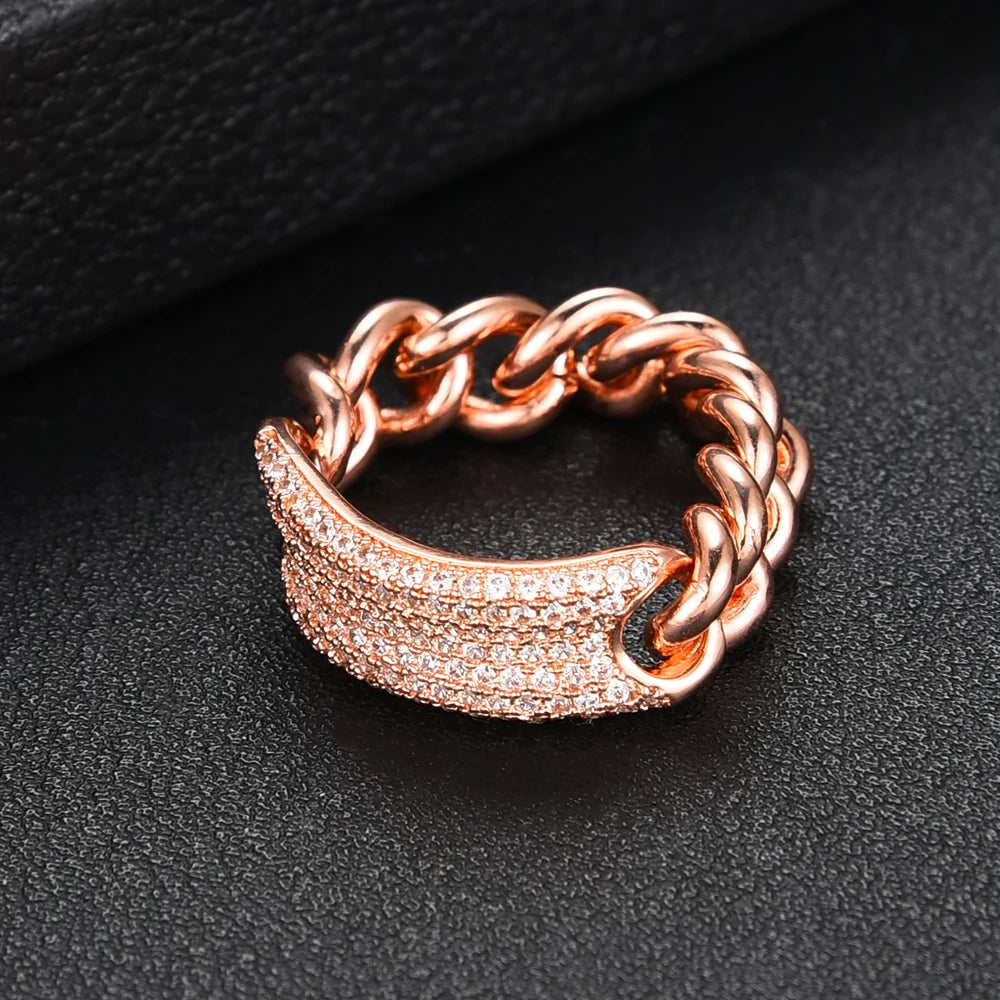 Trendy Punk Stacks Rings for Women Delicate Link Chain Rings Beads Charm Ring Bohemian Beach Jewelry 2019