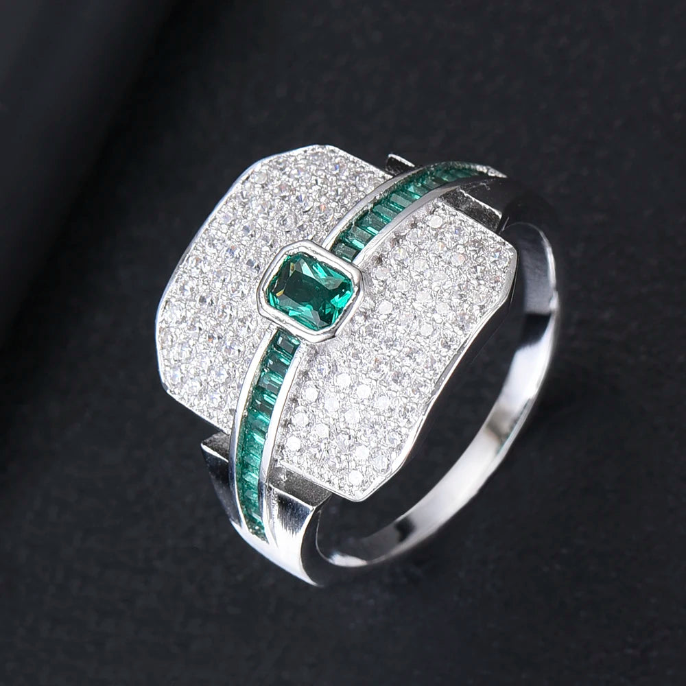 Luxury Stackable Choker Rings For Women Wedding Cubic Zircon Engagement Dubai American Bridal Finger Ring