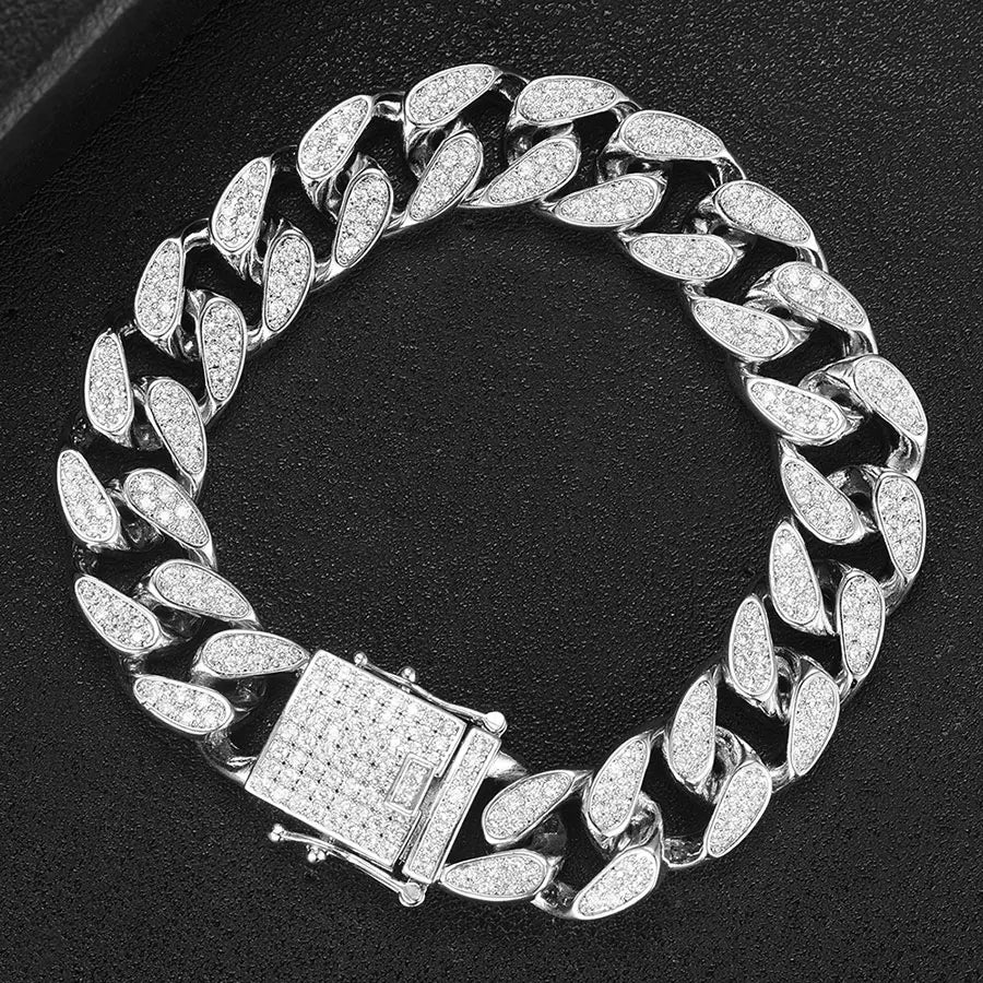 Luxury Chunky Link Bracelet For Women Wedding Full Cubic Zircon Crystal CZ Dubai Bracelet Party Jewelry 2020