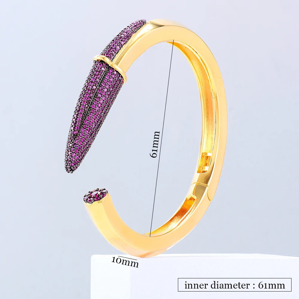 Original Mix Match Stackable Pencil Bangle For Women Bridal Wedding Cubic Zircon Open Dubai Bracelet Party Jewelry