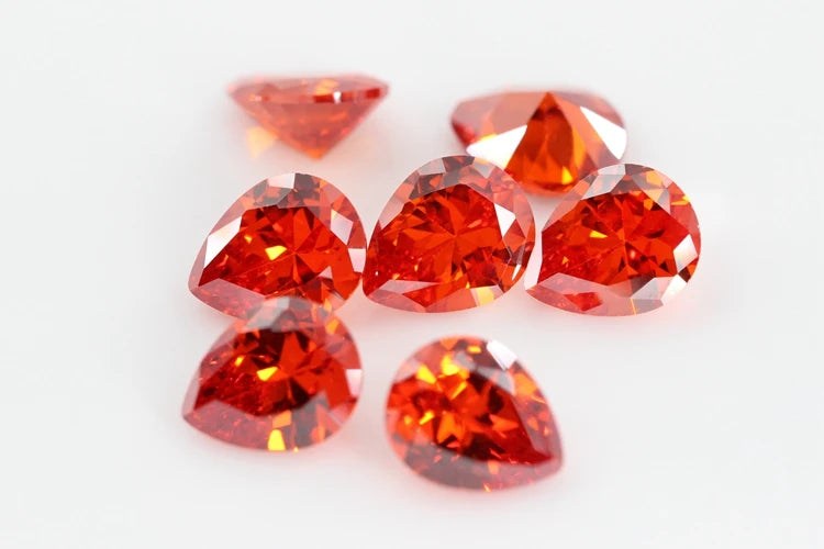 Cubic Zirconia Stone Multicolor Pear Shape Brilliant Cut Loose CZ Stones Synthetic Gems Beads For Jewelry 2x3~13x18mm AAAAA