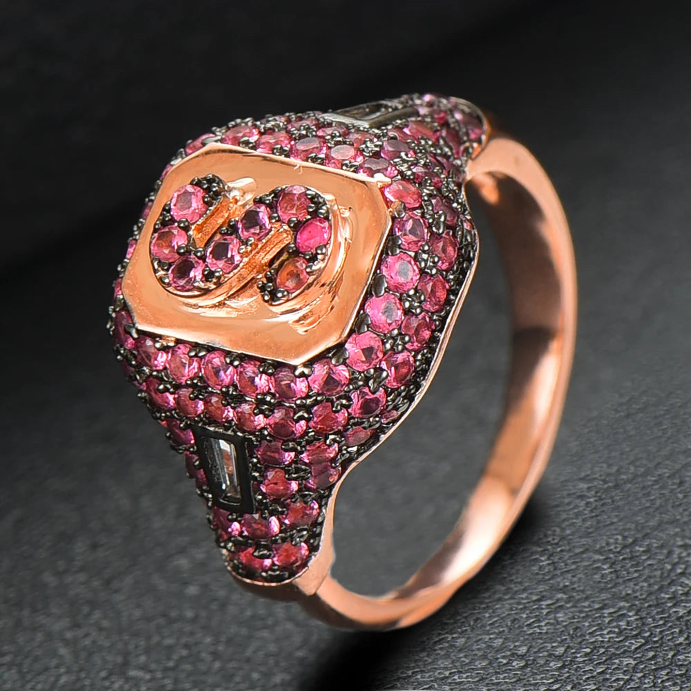 Luxury Initial Rings Geometry Cubic Zironium Engagement Dubai Naija Bridal Finger Rings Jewelry Addiction