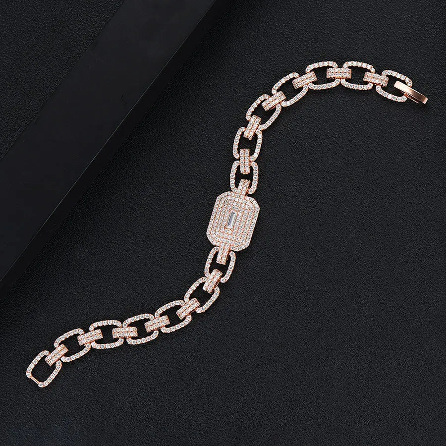 Luxury Chunky Link Bracelet For Women Wedding Full Cubic Zircon Crystal CZ Dubai Bracelet Party Jewelry 2020