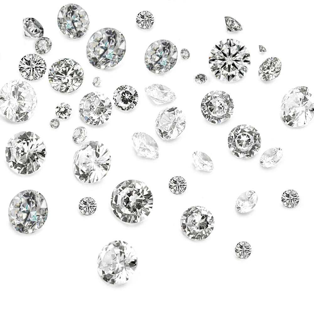 50pcs/set 1~5mm Grade A Clear Faceted Brilliant Cubic Zirconia Stones Loose Beads For Cabochons Jewelry Making DIY