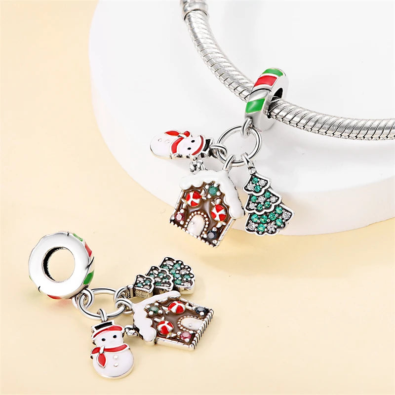 Fit Pandora 925 Original Bracelet 100% S925 Sterling Silver Christmas Series Charm For Women Jewelry DIY Bead Original New Item
