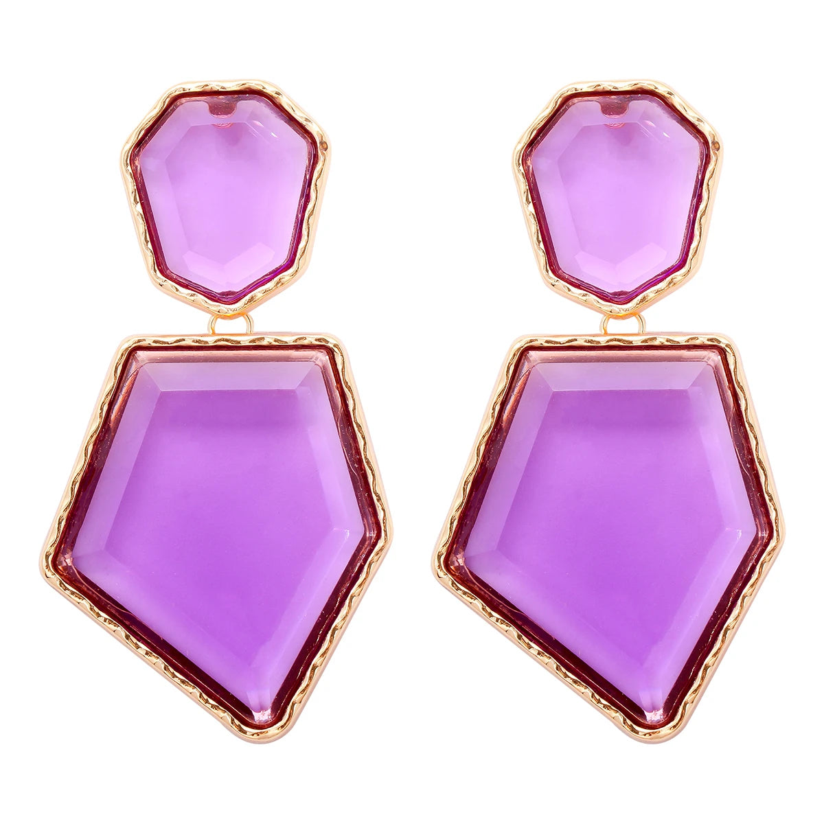 2024 Trend New Elegant Purple Series 38 Kinds Style Acrylic Rhinestone Tassel Earrings for Women Statement Jewelry Wholesale