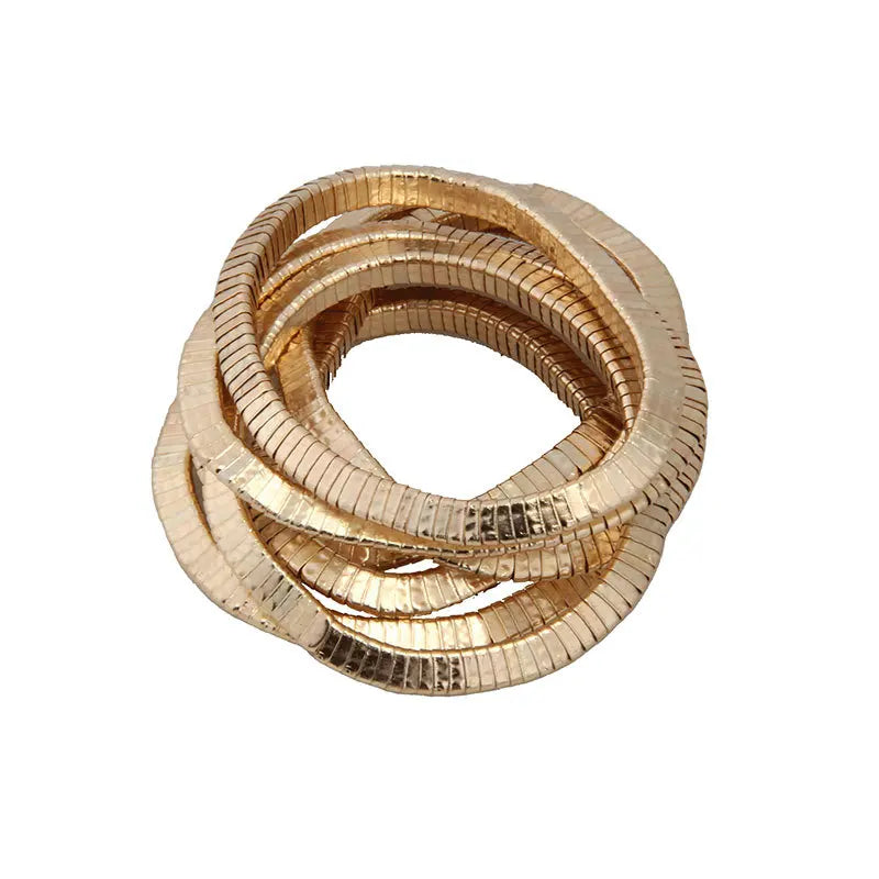 Modern Jewelry Popular Design Multi Layers Metal Stretch Bracelets For Women Party Gifts Fine Accessories 2024 Trend New