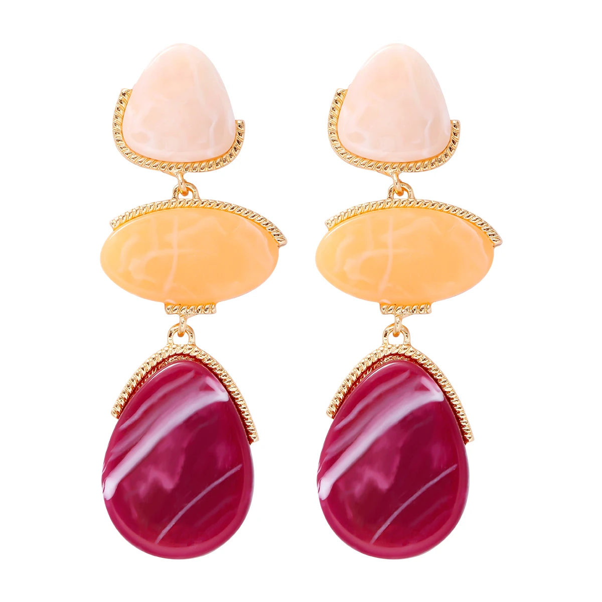 2024 Trend New Elegant Purple Series 38 Kinds Style Acrylic Rhinestone Tassel Earrings for Women Statement Jewelry Wholesale
