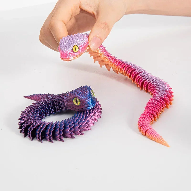 3D Printed Snake Rotatable Joints Snake Figurines Home Office Desktop Crafts Ornament Creative Home Garden Landscape DIY Animal