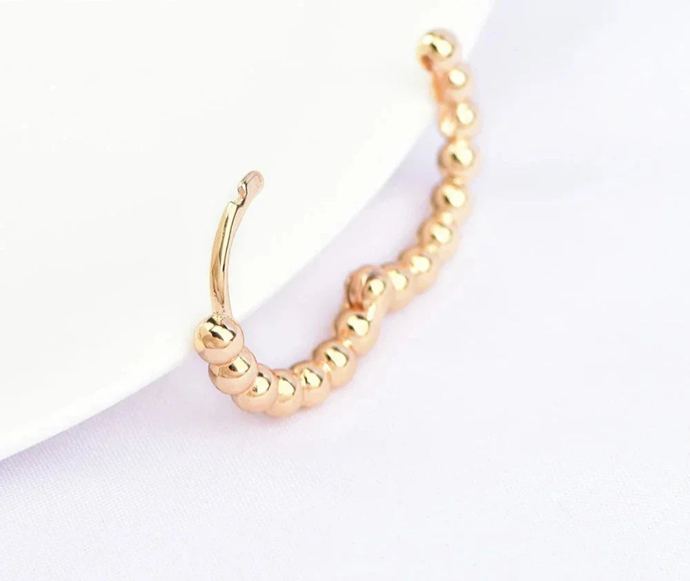 (5907) 6PCS 19.5x18MM 24k Gold Color Brass Round Ball Earrings Hoop High Quality Jewelry Making Findings Accessories Wholesale