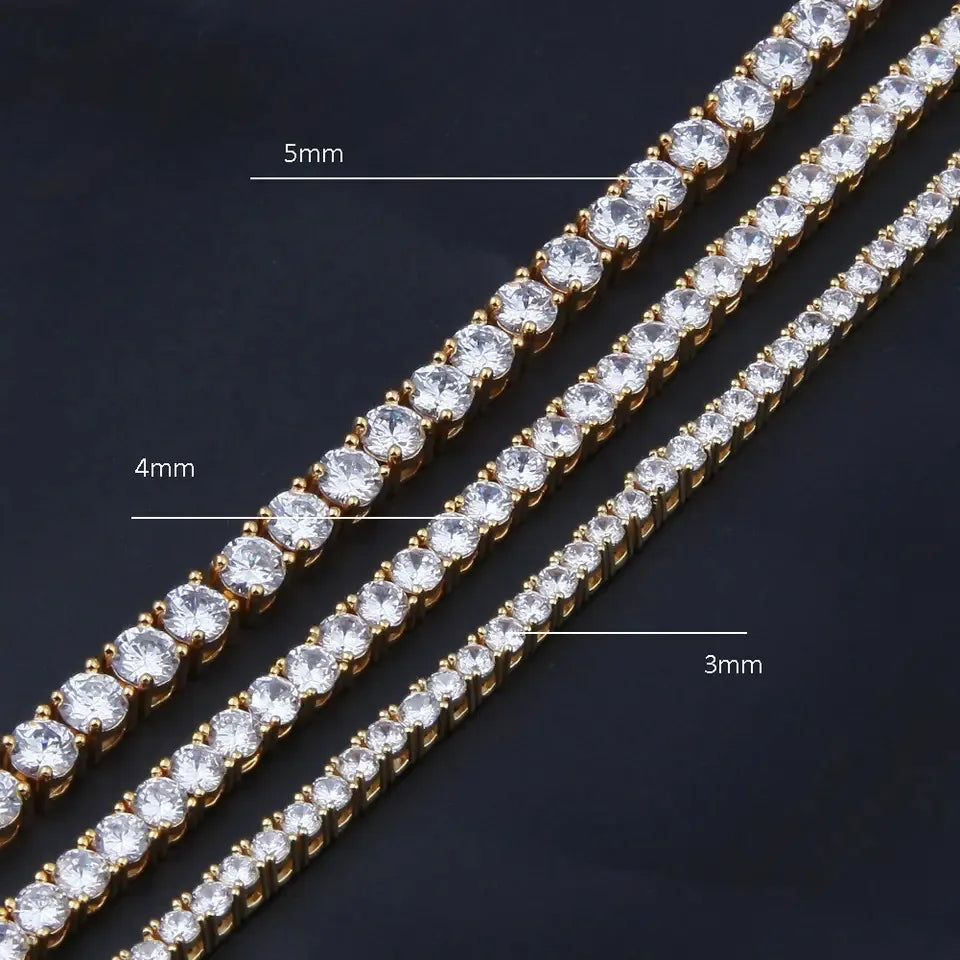 Luxury Custom Fine Jewelry CZ Tennis Chain Necklace Moissanite Chain 925 Sterling Silver High Quality Trendy Cuban Link Chain