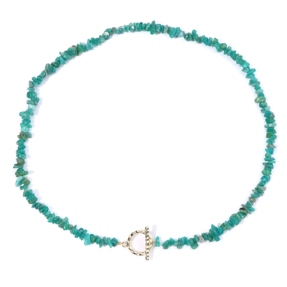Natural Boho Gravel Choker 3-5mm Citrine Aquamarine Quartz Dalmation Irregular Stone Necklace For Women Healing Fashion Jewelry