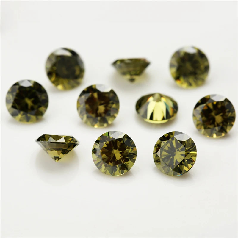 1.0~12mm 5A Cubic Zirconia Stone Multicolor Round Shape Brilliant Cut Loose CZ Stones Synthetic Gems Beads For Jewelry AAAAA