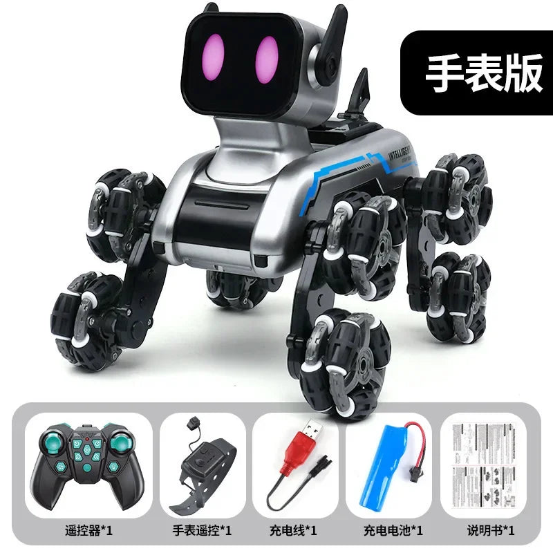 Eight-wheeled Stunts Mechanical Dog Gesture Induction Can Walk and Sing Intelligent Machine Dog Electric Pet Dog Toy