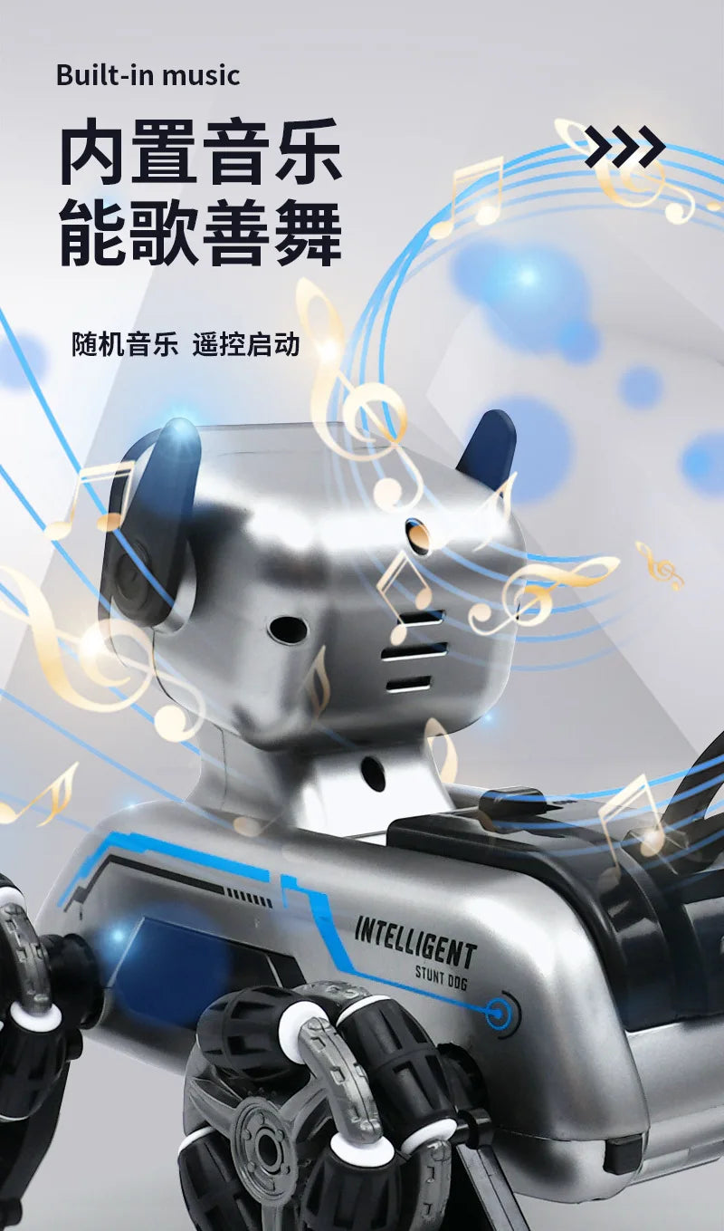 Eight-wheeled Stunts Mechanical Dog Gesture Induction Can Walk and Sing Intelligent Machine Dog Electric Pet Dog Toy