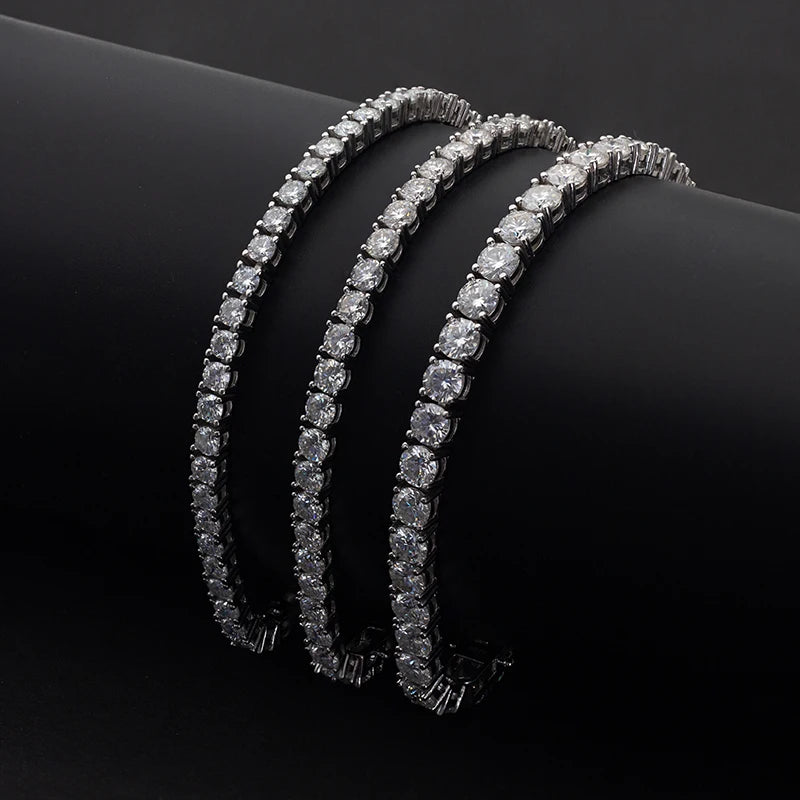 Hiphop Jewelry D VVS1 Width 2-6.5mm 925 Sterling Silver with GRA Fine Necklace for Women Moissanite Tennis chain Necklace