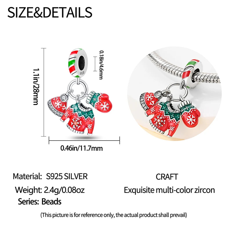 Fit Pandora 925 Original Bracelet 100% S925 Sterling Silver Christmas Series Charm For Women Jewelry DIY Bead Original New Item
