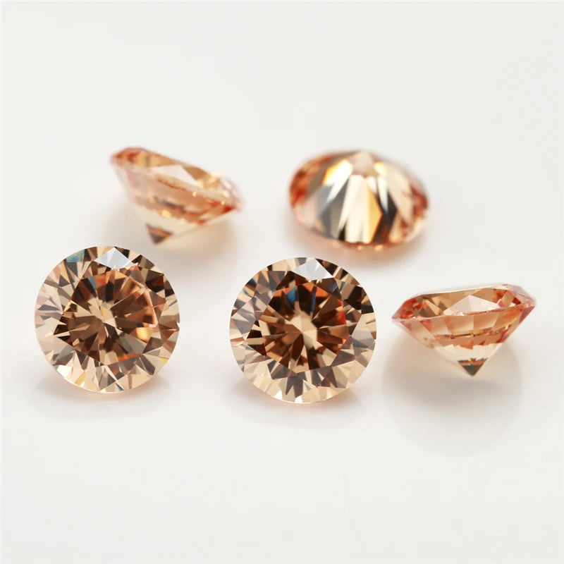 1.0~12mm 5A Cubic Zirconia Stone Multicolor Round Shape Brilliant Cut Loose CZ Stones Synthetic Gems Beads For Jewelry AAAAA