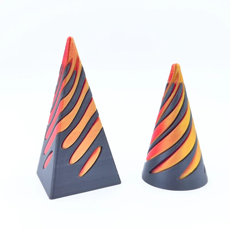 3D Printed Spiral Cone Toy Impossible Pyramid Passthrough Sculpture Pass Through Pyramid Fidget Toy Mini Decorative Ornaments