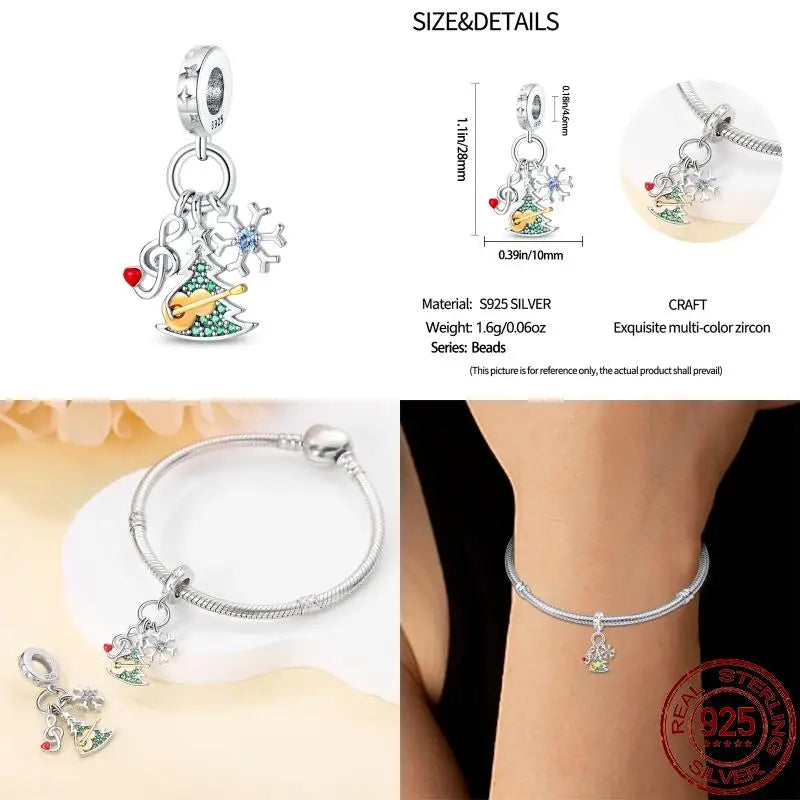 Fit Pandora 925 Original Bracelet 100% S925 Sterling Silver Christmas Series Charm For Women Jewelry DIY Bead Original New Item