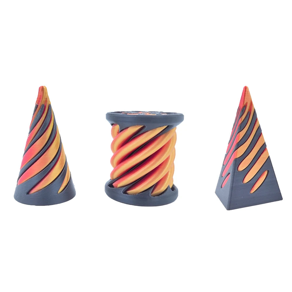 3D Printed Spiral Cone Toy Impossible Pyramid Passthrough Sculpture Pass Through Pyramid Fidget Toy Mini Decorative Ornaments