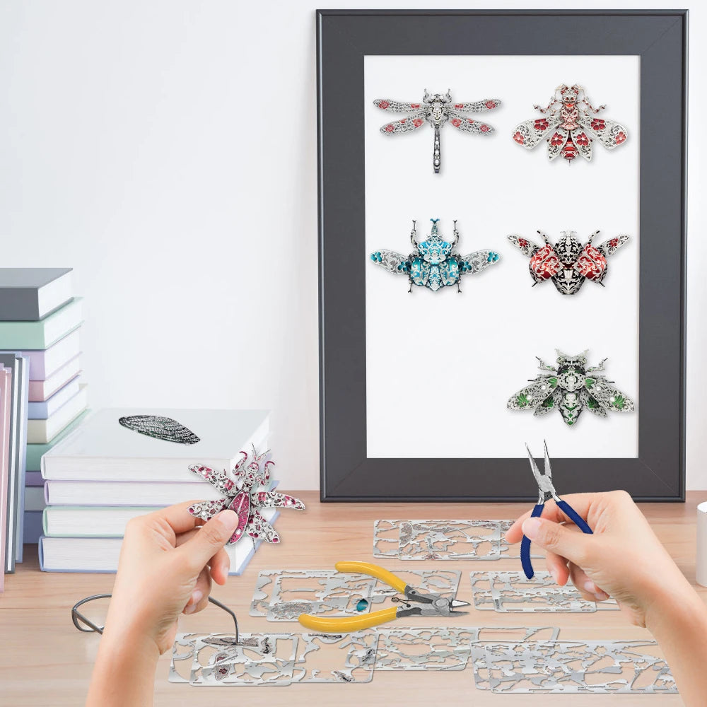 Piececool 3D Metal Puzzle Insect Brooch Accessories Model Kits for Teens DIY Jigsaw Toys Brain Teaser