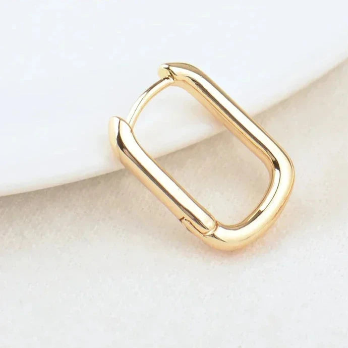 (2464)12x16.5MM 24K Gold Color Brass with Zircon Rectangle Earring Hoop Earring Clasp High Quality Jewelry Making Findings
