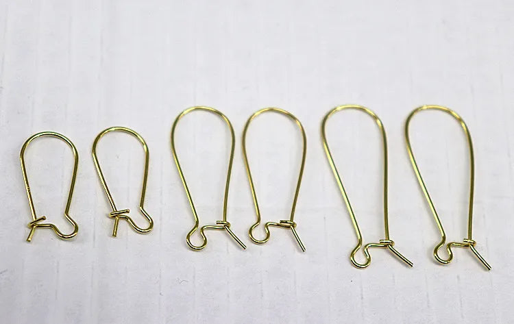 07mm Earring Hook Solid 925 Sterling Silver Ear Wire Hoop DIY Jewelry Making Accessories Supplies Kidney Shaped 1Pair Gold Color
