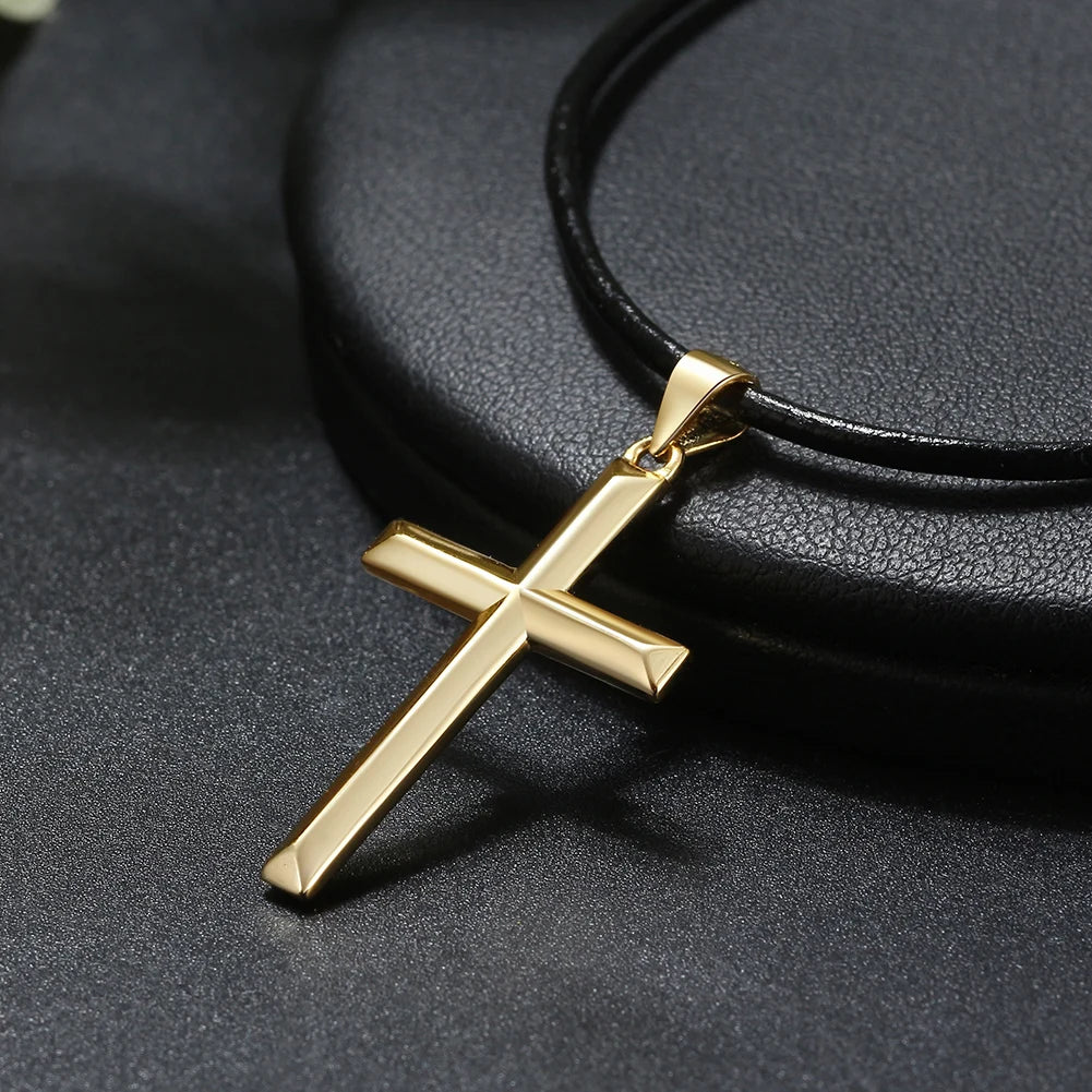 925 Sterling Silver Simple Cross Pendant for Women Men Pure Silver Fashion Christian Religious Jewelry Chain Gift SNMN01