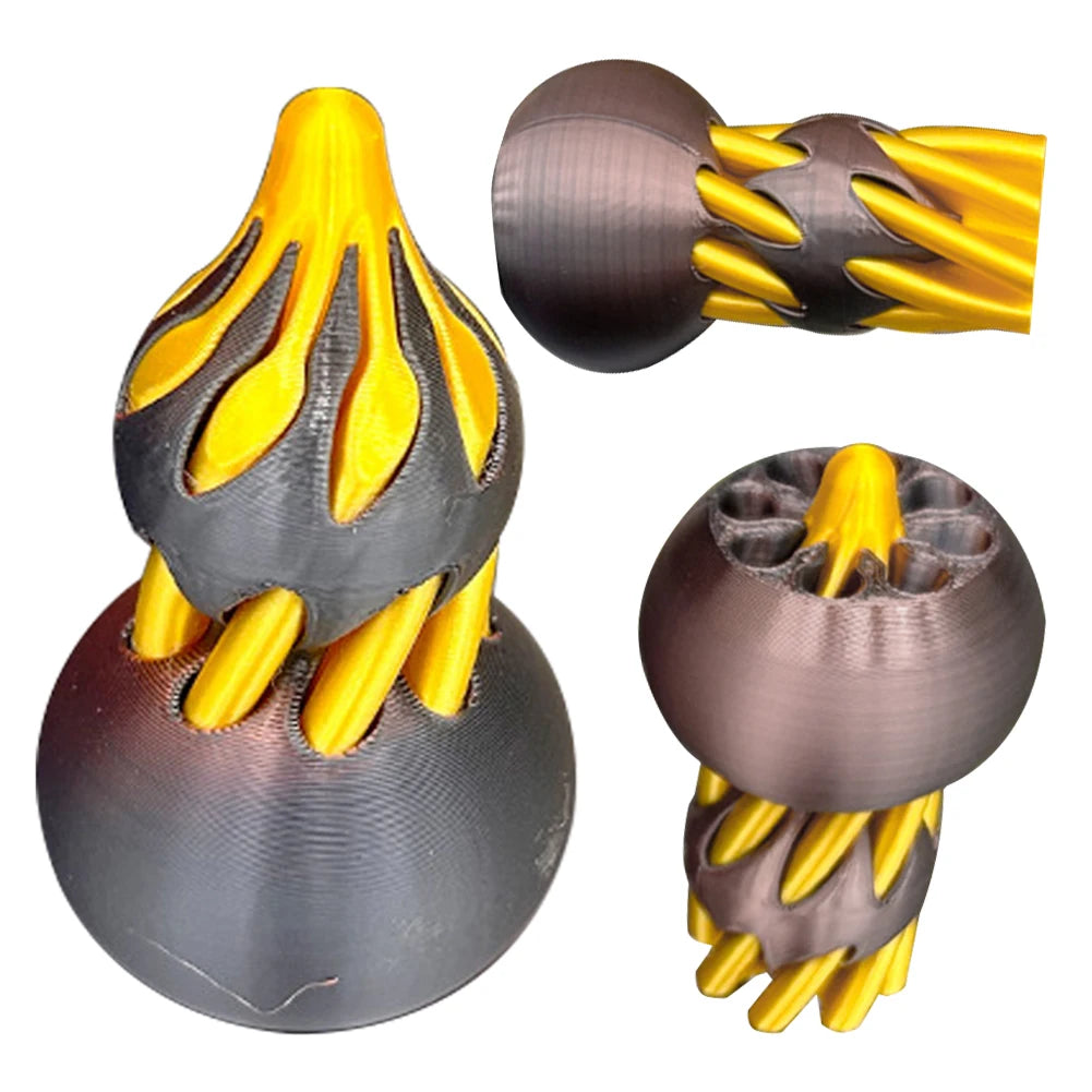 3D Printed Spiral Gourd Toy Impossible Pyramid Passthrough Sculpture Pass Through Pyramid Toy Mini Vortex Thread Illusion