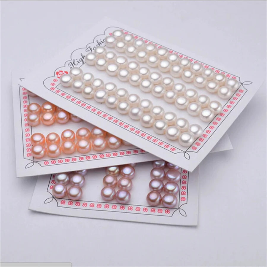 3A 4A 2.5-14mm Natural Pearl Bread Half Hole Round Button Pearls Freshwater Beads For Jewelry Making DIY Earrings Accessories
