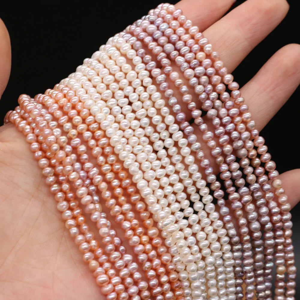 Natural Freshwater Pearl Beads Potato Shape Loose Beads For jewelry making DIY necklace and bracelet accessories Size 3-3.5mm